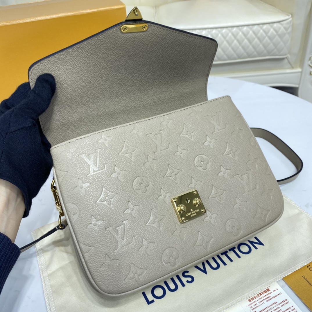 Louis Vuitton POCHETTE METIS Handbag Monogram Empreinte M44881 Tourterelle Grey